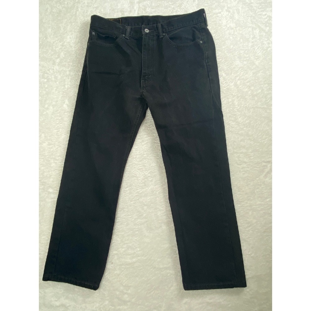 Levi's 505 Blank Red‎ Tab Jeans Regular Fit Black Denim Pants  W36 L29